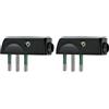 Vimar RI.00206N Spina piatta a squadra SICURY 2P+T 10 A 250 V~, standard italiano tipo SPA11, uscita cavo 90°, nero (Confezione da 2)