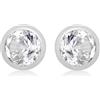 Amazon Essentials, Orecchini a lobo in argento Sterling con pietra natale di aprile (zirconia cubica bianca)