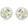 Amazon Essentials, Orecchini a lobo in argento Sterling con pietra natale di agosto (zirconia cubica verde chiaro)