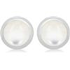Amazon Essentials, Orecchini a lobo in argento Sterling con pietra natale di giugno (madreperla bianca cabochon)