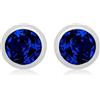 Amazon Essentials, Orecchini a lobo in argento Sterling con pietra natale di settembre (zirconia cubica blu)