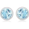 Amazon Essentials, Orecchini a lobo in argento Sterling con pietra natale di marzo (zirconia cubica verde acqua)