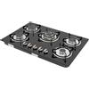 EGBNSY piano cottura 5 fuochi Vetro Temperato 76x51cm da Incasso Cucina