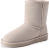 DREAM PAIRS Stivali Neve Donna Caviglia | Pelle scamosciata, fodera pelliccia 17 mm, memory foam 3 mm, suola TPR, slip-on, caldi e comodi.