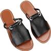Generic Eleganti sandali piatti da donna in tessuto, con punta tonda, tinta unita, casual, eleganti, con cinturino intrecciato, scarpe da spiaggia, pantofole per taglie forti, adatte per tutti i giorni e