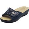 Fly Flot T5 G16 DE Blu Ciabatte per Donna in Tessuto Blu con Chiusura a Strappo
