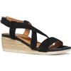 Geox D ISCHIA CORDA A - Sandalo con zeppa Donna, Black,