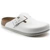 Birkenstock Boston - Zoccoli in camoscio Unisex, Bianco, 36 EU