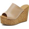 IF FASHION Sandali Zatteroni Ciabatte Zeppa Zeppe Alte Da Donna Estiva Z7390 beige N.40