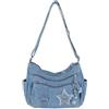 MARCBUSE Borse a tracolla da donna piccole borse a tracolla borsa a tracolla Jean Hobos borse con spallacci regolabili borsa a tracolla borsa Hobos borse, Azzurro