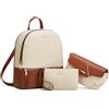 DEERWORD Donna Borse a Zaino Borsa a Zainetto Elegante Tracolla Zaini Firmate Marca Zainetti Antifurto PU pelle 82117 1 pz Bianco