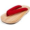 jinwinda Tradizionali giapponesi Geta sandali pantofole in legno, legno rosso, 6 UK