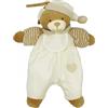 LaneWorld Orso porta pigiama con bavaglino in tela aida (beige)