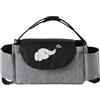 Hiseng Borsa Organizer per Passeggino Universale Borsa Passeggino Organizer Fumetto, Tracolla, Grande Capacità Scomparti Multipli Borsa Fasciatoio per Carrozzina (Elefante,35x15x11cm)