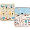 Humbi Tappetino educativo bifacciale in schiuma Streets Animals 150 x 100 x 1 cm pastello