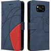 CXTcase Custodia Xiaomi Poco X3 NFC/Xiaomi Poco X3 Pro/Xiaomi Poco X3, Flip Wallet Case Cover per Telefono a Conchiglia in Pelle PU Con Fibbia Magnetica Custodia Xiaomi Poco X3 Pro, Blu