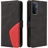 CXTcase Custodia OPPO A74 5G/ A54 5G / A93 5G, Flip Wallet Cover per Telefono a Conchiglia in Pelle PU Con Fibbia Magnetica Custodia OPPO A74 5G, OPPO A54 5G Case, Nero