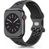 Meliya Cinturino per Apple Watch 45mm 44mm 46mm 49mm 42mm 41mm 40mm 38mm, Cinturino in Silicone per iWatch Series 10 9 8 7 6 5 4 3 2 SE Ultra (Grigio/nero, 42mm(Series 3 2 1)/44mm/45mm/46mm/49mm)