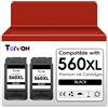 Torvon 560 XL cartucce per Canon 560XL Black 560XL PG-560XL per Canon Pixma TS5350i TS7450i TS5350 TS5350a TS7451i TS5351 TS5351i TS5351a TS7450 TS7451 (2-560 XL Nero)