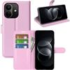 JIUNINE Cover a Libro in Pelle per XIAOMI Redmi Note 17 Pro 5G, Rosa | Custodia Portafoglio Antiurto in Pelle Sintetica a Grana Litchi, Portacarte, Chiusura Magnetica, Supporto Regolabile