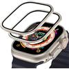 Ksywydu 2 Pezzi Protezione Schermo Apple Watch Ultra 49mm, Cornice titani con Vetro Temperato 9H, Cover Ultra Sottile e Antigraffio, Pellicola Protettiva Sensibile al Tocco per Cover Apple Watch Ultra 2
