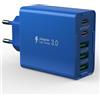 sccvee Caricatore USB C 50 W Multifac, 5 porte USB C e USBA, alimentatore di rete USB da parete, Fast Charge PD20 W, adattatore di alimentazione compatibile con iPhone 11/12/13/14/15/16/Galaxy S21/S22/S23