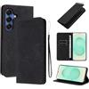 LSPCASA Protettiva Case Per Samsung Galaxy S25 Plus/S24 Plus 5G Pollici Pelle Artificiale Cover S25 Plus/S24 Plus Con Slot Per Schede Cover Funzione Supporto Custodia, Nero