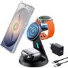 JoyGeek Caricabatterie Wireless Magnetico 3 in 1 per Samsung, Stazione di Ricarica per Galaxy S26/S25/S24/S23/Z Flip/Z Fold, Caricatore a Induzione per Galaxy Watch 8/Ultra/7/6/5 e Galaxy Buds 4/3 Pro