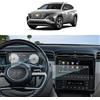 SKTU Pellicola Protettiva per Display compatibile con Hyundai Tucson NX4 2021-2023 10,25'' per GPS e Cruscotto, Pellicola in Vetro Temperato, Navigatore Protector Film