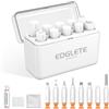 Edglete Kit di pulizia per porta di ricarica per iPhone USB C con custodia, bianco | Kit di pulizia multifunzione per AirPod, iPhone, strumento di riparazione portatile, per cavo di ricarica Lightning, iPad