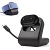 Ermorgen Stazione di ricarica 2 in 1 e cavo USB-C compatibili con Google Fitbit Air | Stazione di ricarica 2 in 1 con cavo magnetico USB-C e sistema di gestione cavi, lunghezza 1 m, ideale per orologi - Nero