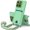 SLWYF Custodia per Motorola Edge 70 Pro/Edge 70 Pro Plus Cover con cordino regolabile, con porta carte, Antiurto TPU Regolabile Stylish custodia a tracolla per Motorola Edge 70 Pro, Verde