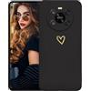 Kaywzo Cover per Honor Magic 4 Lite/Honor X9 4G/5G,Custodia in Silicone TPU Liscio di Morbido con Modello Cardiaco,Design Minimalista,Ultrasottile Donna Antiurto Case Cover,Nero