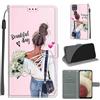 KENHONER Custodia per Samsung Galaxy A12, ragazza | Portafoglio Pelle PU, Magnetica, Resistente Agli Urti, Scomparto Carte Credito, Pieghevole, Flip Libro, Motivo