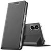 Verco Custodia a libro per Sony Xperia 5 V (2023), in pelle PU, per Sony Xperia 5 V, colore: nero