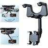 Mnsun Supporto Universale Portacellulare per Specchietto Retrovisore 'Auto, Girevole a 360 Gradi, per Cellulare, Smartphone, Spessore da 3 a 6 cm