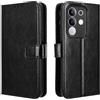 Ebzzliy Cover per VIVO Y29 4G, Antiurto Custodia, Pelle Premium-Nero | Pelle Premium Portafoglio Slot per Schede Chiusura Magnetica Case