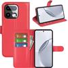 JIUNINE Cover per Realme 16 Pro Plus 5G, Custodia Portafoglio Libro in Pelle Sintetica Antiurto Cover Flip Case con, Carta Fessura, Supporto Stand, Fibbia Magnetica, Rosso