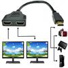 Generic ZYuoo - Splitter per cavo HDMI, 1080P, connettore HDMI a doppia presa HDMI, 1 a 2 vie, adattatore
