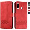 CXTcase Custodia Huawei P30 Lite, Flip Caso in PU Pelle Portafoglio Slot Schede Chiusura Magnetica Custodia con Funzione di Appoggio, Cover per Huawei P30 Lite, Rosso