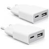 Dongcill 2 Pezzo Alimentatore USB 5W, Caricabatterie con Spina Euro | Alimentatore Sottile 5V 1A, 2 Porte: USB-C + A, Compatibile con iPhone, Lettori di e-book, Spazzolini Elettrici, Lettori MP3