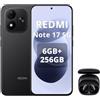 XIAOMI Redmi Note 17 5G-Smartphone 6+256GB,6,99 FHD+ AMOLED 120Hz,Batteria 7700mAh Ricarica 45W,Fotocamera 50MP, Snapdragon 4 Gen 4,IP65,HyperOS con AI,Nero,Cuffie nero incluse