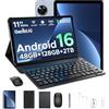 Luzglo P11 Android 16 Tablet 11 Pollici, 48GB RAM+128GB ROM (2TB TF), 90Hz, T7250 Octa-Core, 8800mAh, 13MP+5MP, Gemini AI, Widevine L1, Face ID, GPS, FM, Tablets con Tastiera e Penna, Grigio