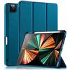 Vobafe Custodia Compatibile con Cover iPad PRO 11 2022/2021/2020/2018, a Tre Ante con portapenne per iPad PRO 11 Pollici, Supporto 2. Gen Pencil, Attivazione/Disattivazione Automatica, Blu Pavone