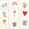 LOViLEE Set di 10 biglietti di ringraziamento, biglietti di ringraziamento, biglietti di ringraziamento, anniversario, addio, regalo per fidanzata, colleghi, acquerello