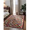 Hanse Home Afghan Kelim Tappeto Zara - Colorato Tappeto tradizionale tessuto a mano, lana e cotone, stile afgano, orientale, con frange, per soggiorno, camera da letto, nero, multi, 160 x 230 cm