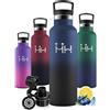 Motswedi Borraccia Termica 750 ml, 18/8 Acciaio Inox, Bottiglia Termica, Riutilizzabile, Borracce Termiche, a Prova di Perdita, Bottiglia acqua per Sport, Yoga, Palestra, Ufficio - Blu Scuro & Nero