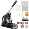 VEVOR Set di Macchina a Pressione Manuale per Bottoni 32 mm con 500 Pezzi di Bottoni, Taglierina Circolare, Chiavi Esagonali e Libro Magico, Impugnatura Ergonomica, per Spille Personalizzate, Nero
