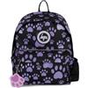 hype Zaino casual per scuola, università, lavoro, escursionismo, per bambini, ragazzi, ragazze, adolescenti, uomini e donne, Zampa glitter nera, Taglia unica, Casual