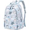 Mfikaryi Zaini per ragazze carino gatto zaino scuola elementare zaino, Azzurro chiaro, X-Large, moderno